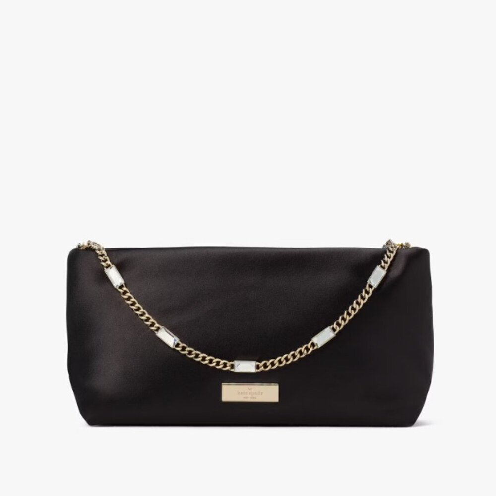 NEW Kate Spade Anya Satin Shoulder Bag in Black​